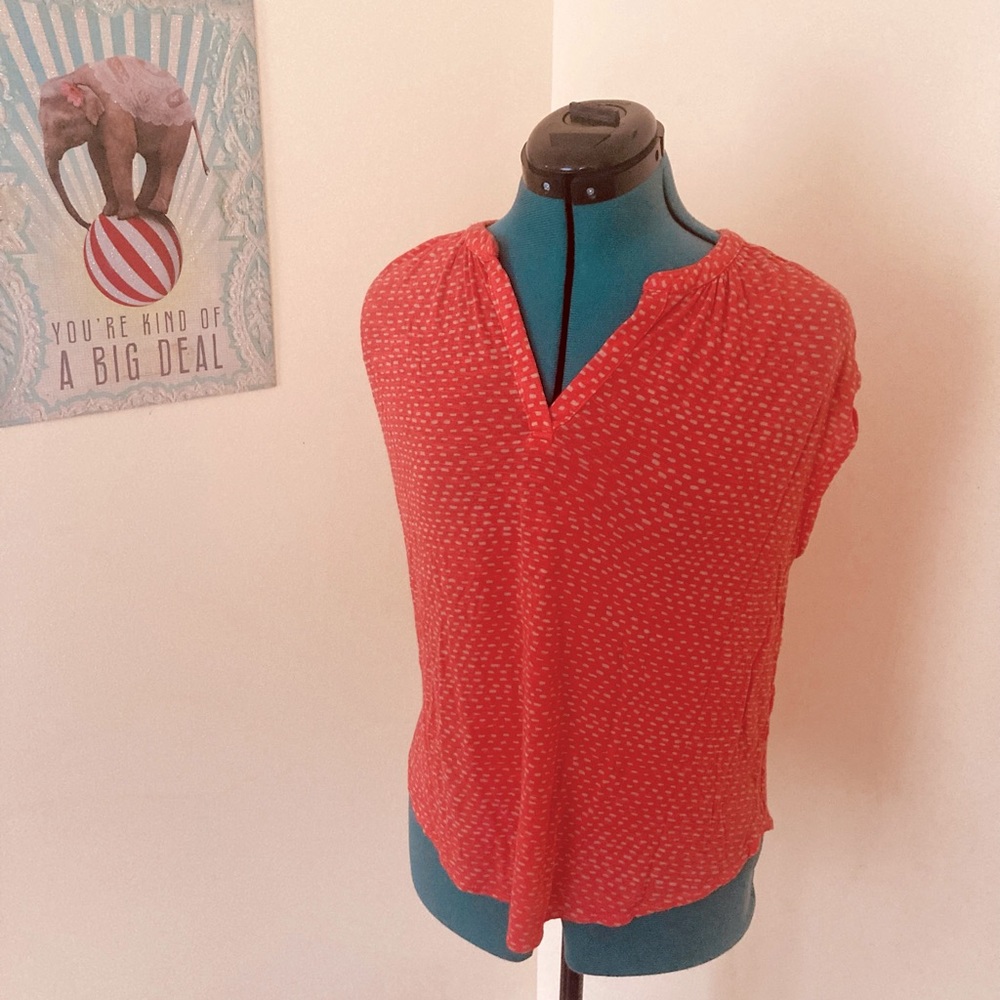 Red and beige basic top from Lucky